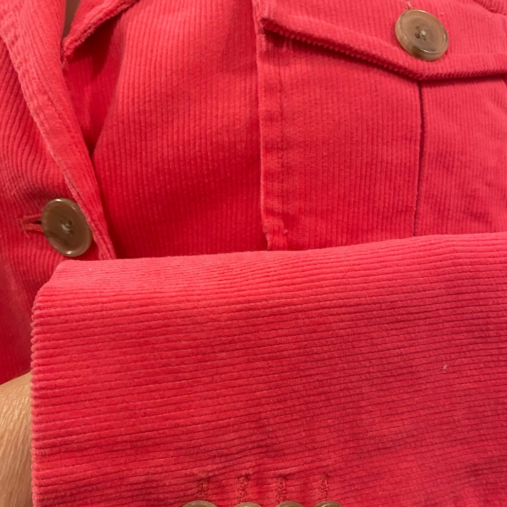 Lands End Coral Pink Corduroy Jacket Blazer Size 10P - Picture 3 of 11